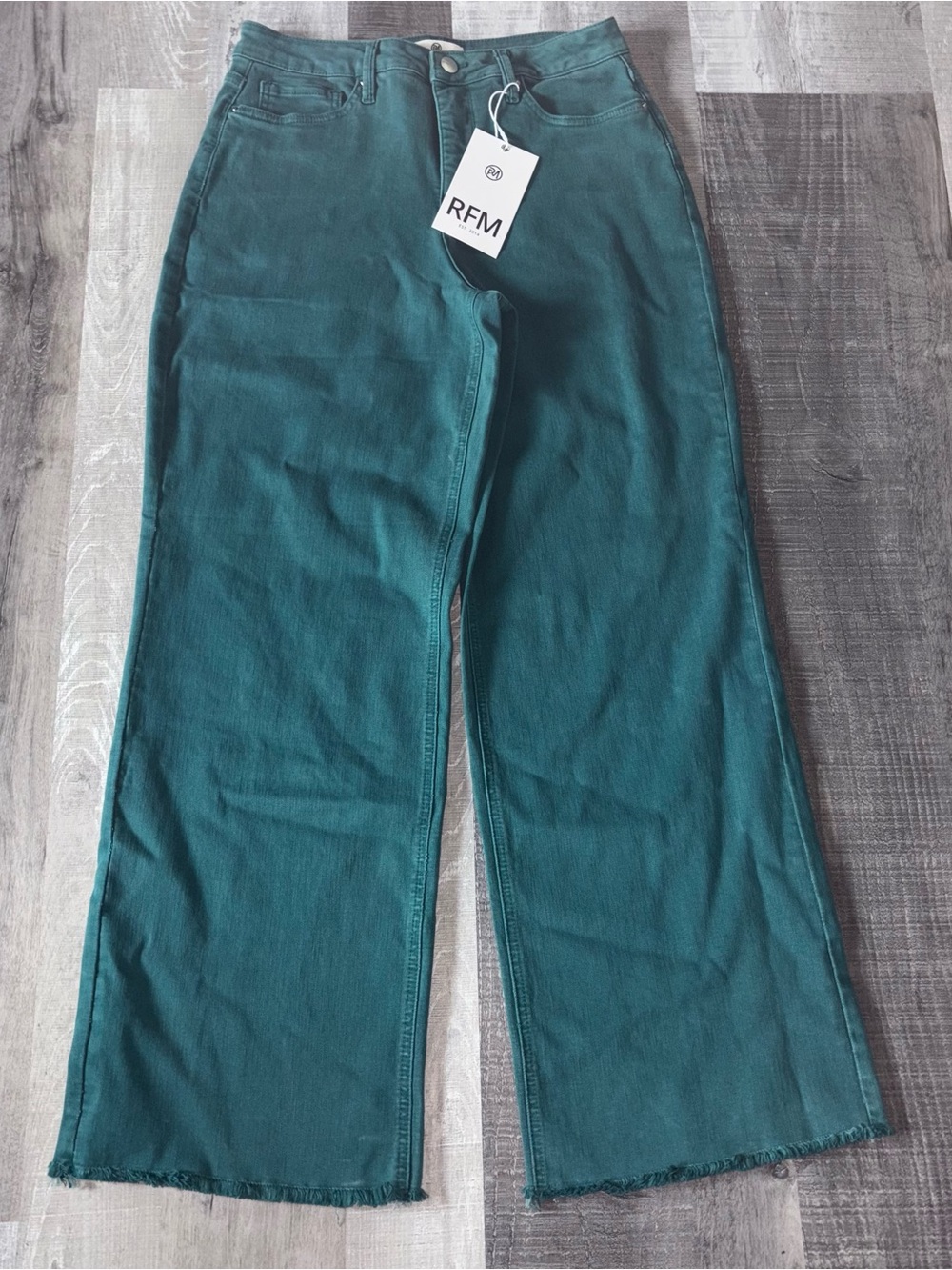 🦋NWT RFM Teal Wide-Leg High-Rise Jeans